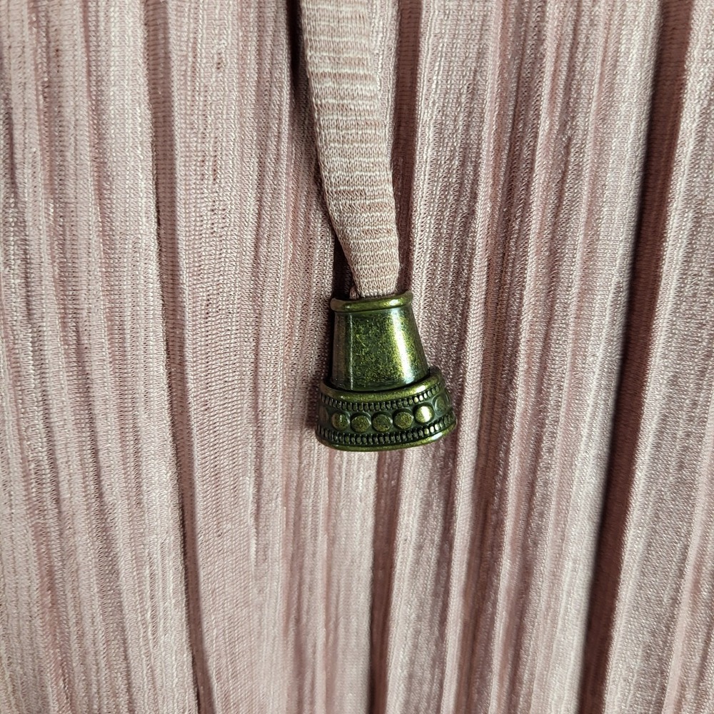 Free People Can't Help It Pleated Swing Dress Size XS Dusty Rose Tassels Flare - Picture 7 of 14